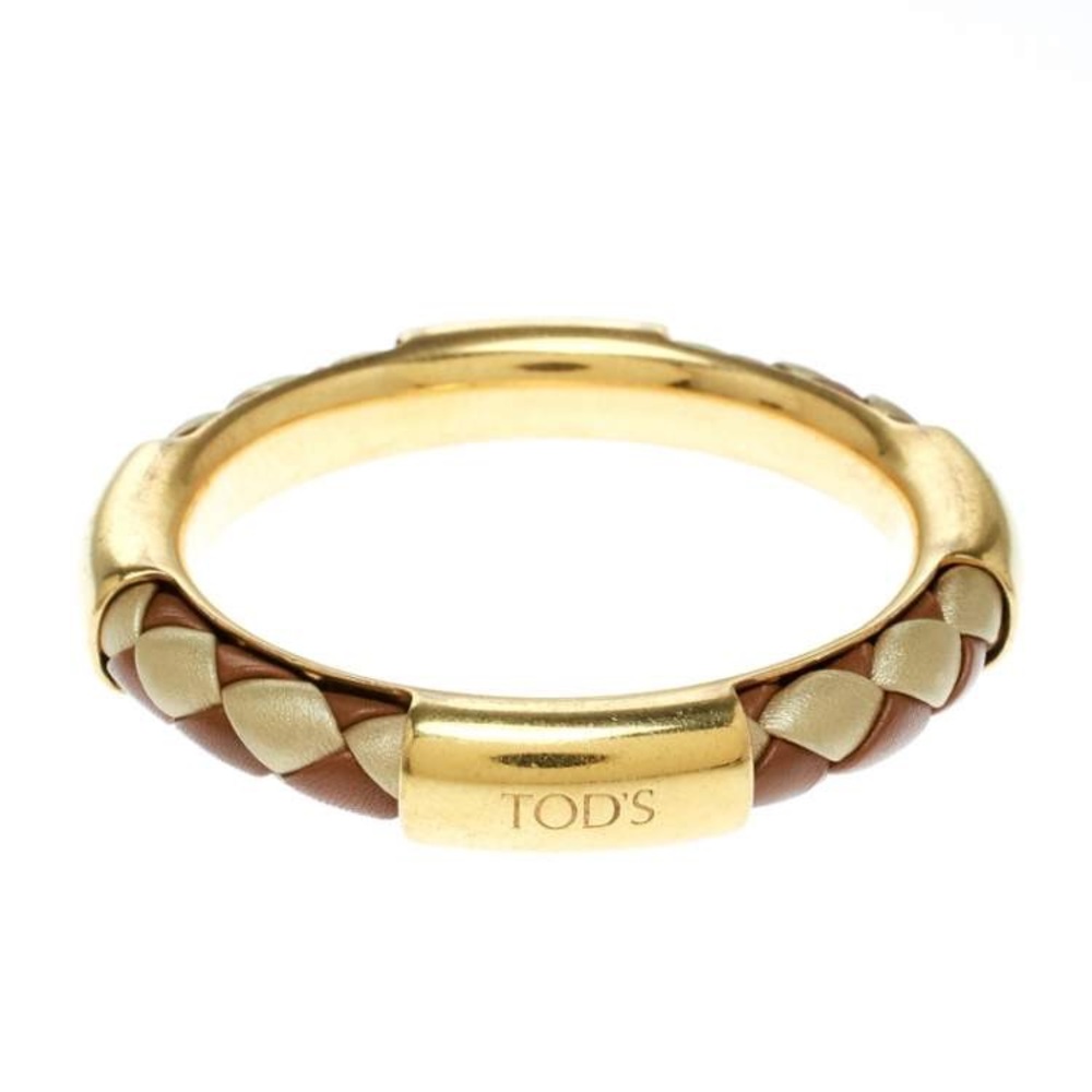 Auth. Tod’s leather bracelet brown gold